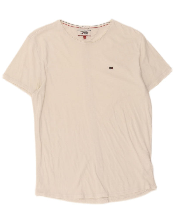 Tommy Hilfiger Camiseta Slim Fit para Hombre Top Small White Cotton