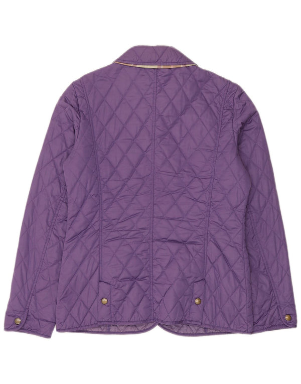 Barbour Chaqueta Acolchada Para Mujer UK 12 Poliéster Púrpura Mediano