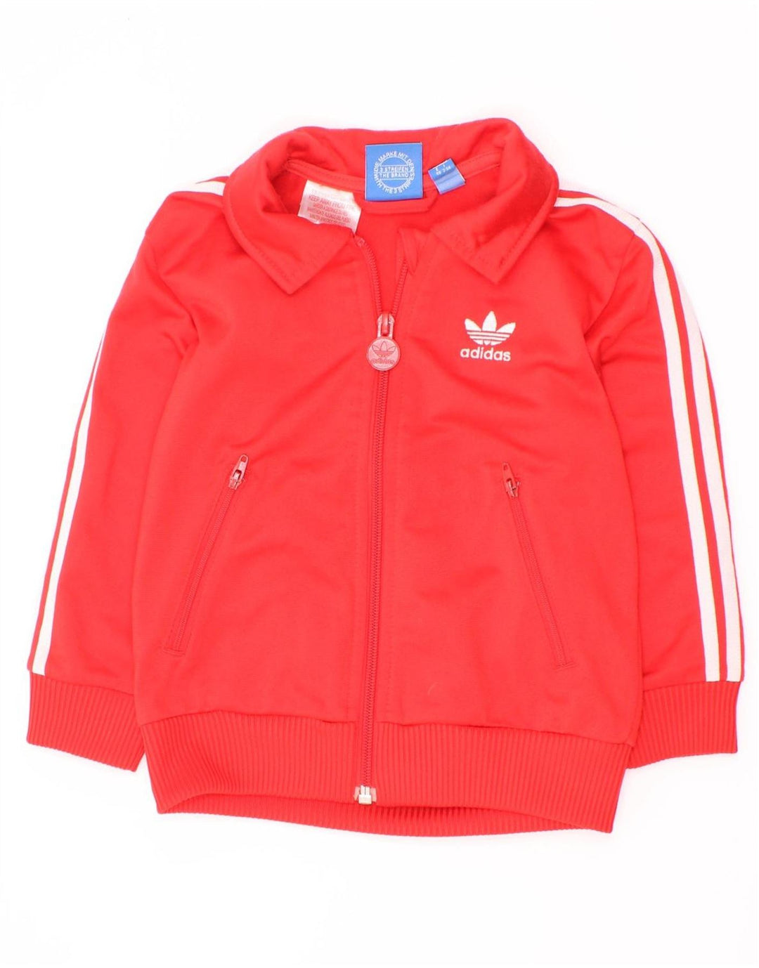Adidas Boys Graphic Chándal Top Chaqueta 2-3 Años Rojo Poliéster