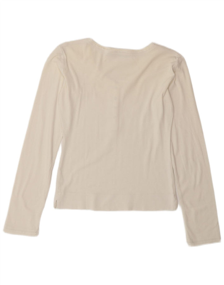 Gas Mujer Top Manga Larga UK 40 Medio Off White Algodón