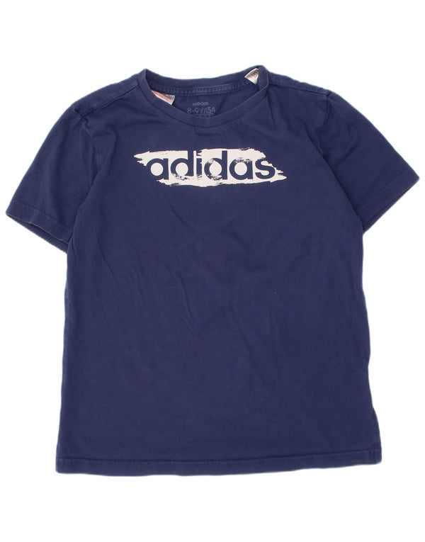 Adidas Camiseta gráfica para niño 8-9 años Azul Marino Algodón