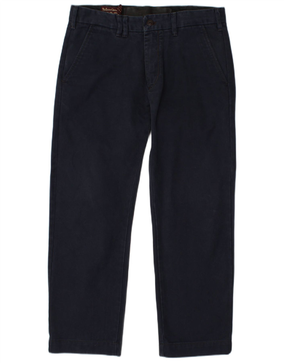 MARLBORO CLASSICS Pantalón chino recto para hombre W33 L28 Algodón azul marino