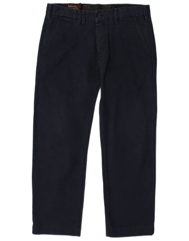 MARLBORO CLASSICS Pantalón chino recto para hombre W33 L28 Algodón azul marino