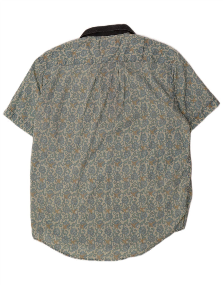 Peter Elliot Camisa tipo jersey de manga corta para hombre Algodón floral azul medio