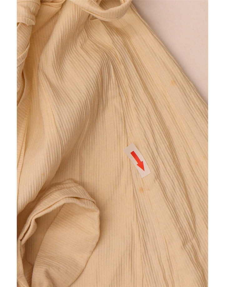 Zara Vestido Acampanado para Mujer UK 42 Algodón Amarillo Medio