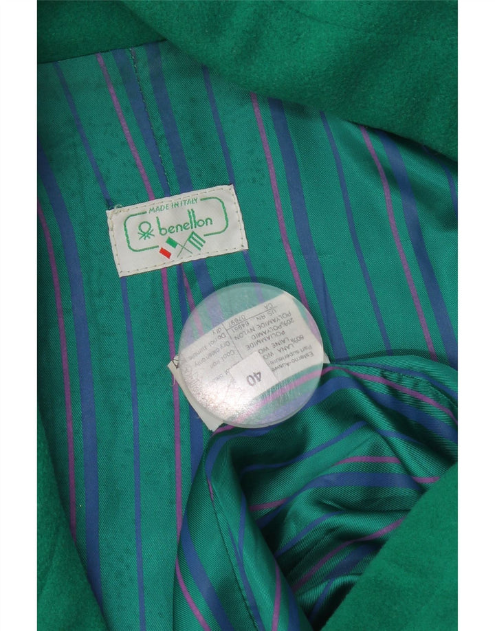Benetton Blazer Extragrande De 2 Botones IT 40 Small De Lana Verde
