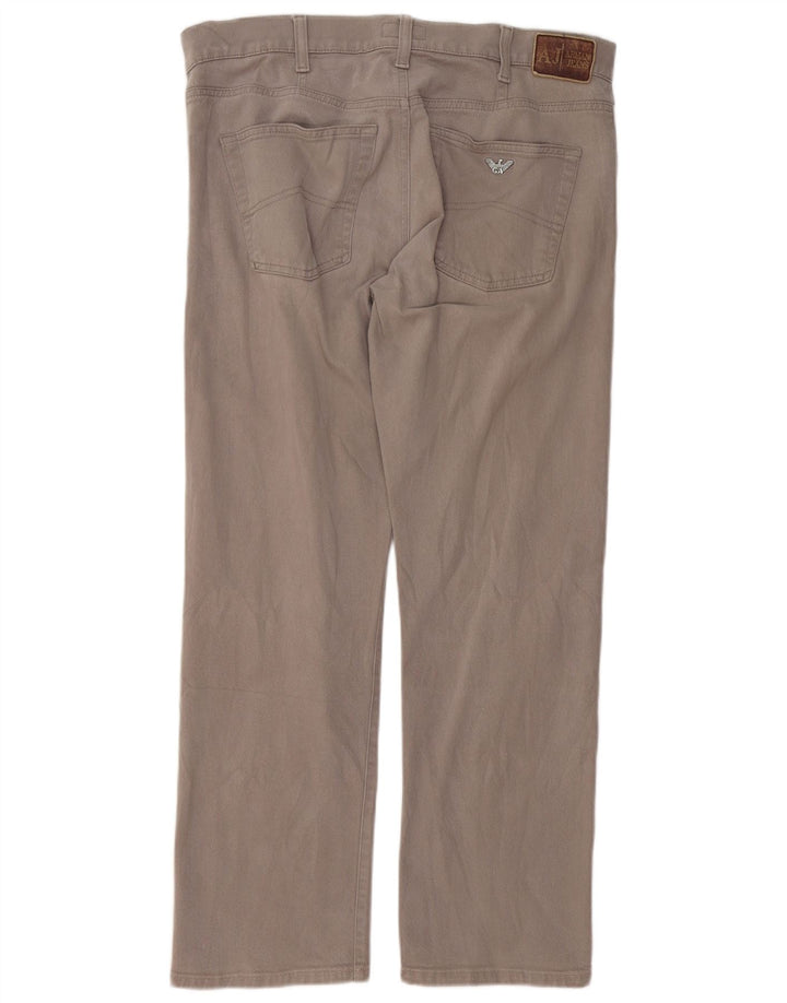 Armani Hombre Pantalones Rectos Casuales W36 L28 Algodón Gris