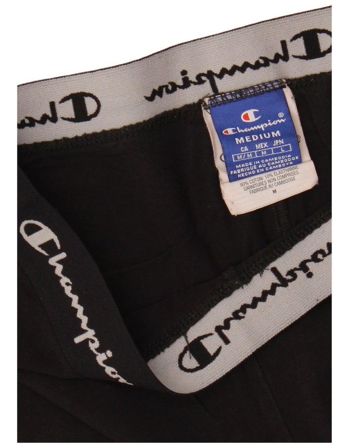 CHAMPION Pantalones cortos deportivos gráficos para mujer UK 12 Mediano Algodón negro