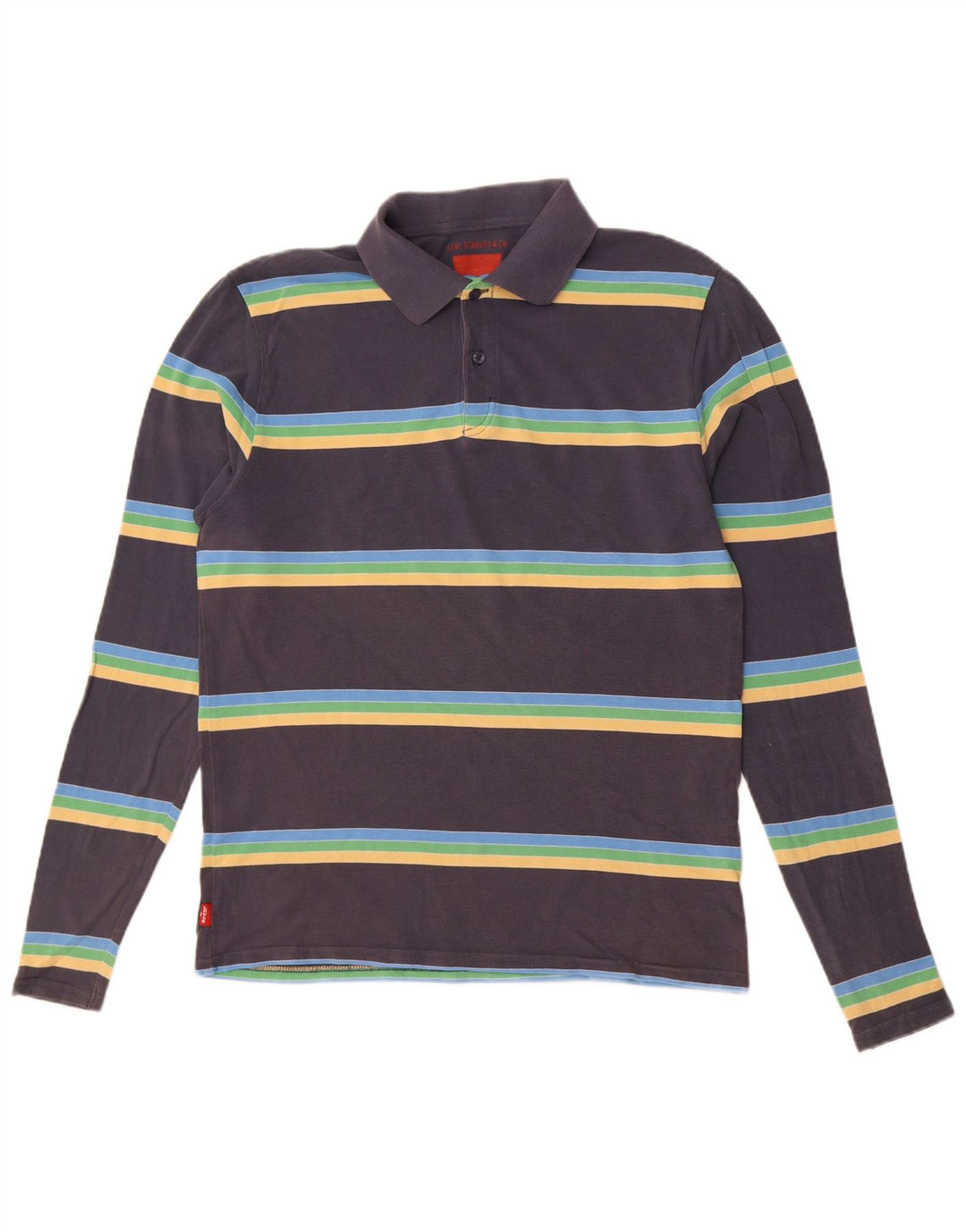 Levi's Polo De Manga Larga De Algodón A Rayas Azul Marino Medio Para Hombre