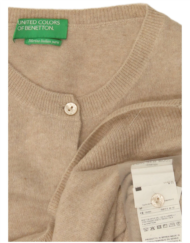 Benetton Cárdigan Mujer EU 42 Medio Beige Lana Nueva