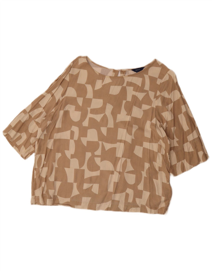 Gant Blusa extragrande para mujer UK 8 Small Viscosa geométrica beige