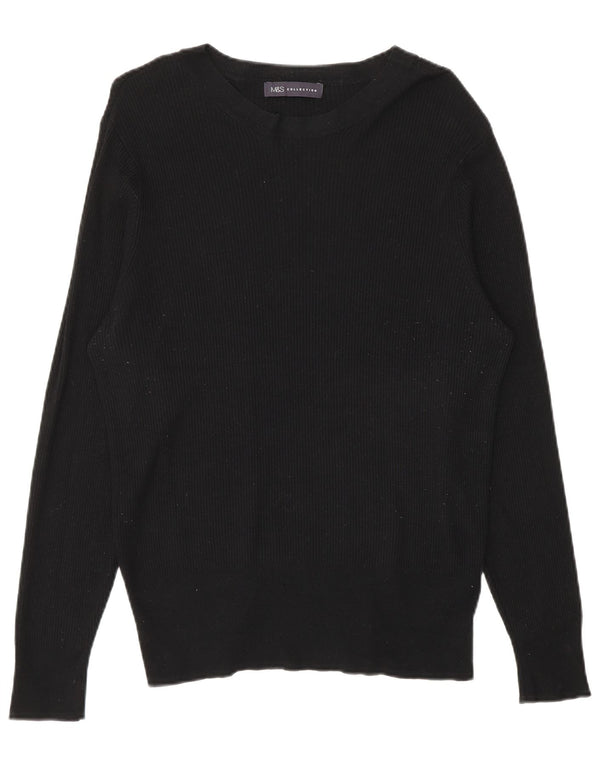 Marks & Spencer Jersey con Cuello Barco para Mujer UK 40 XL Viscosa Negra
