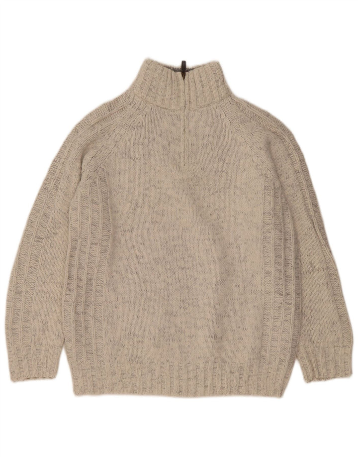 Marks & Spencer Jersey De Cuello Con Cremallera Para Hombre Acrílico Moteado Blanco Mediano