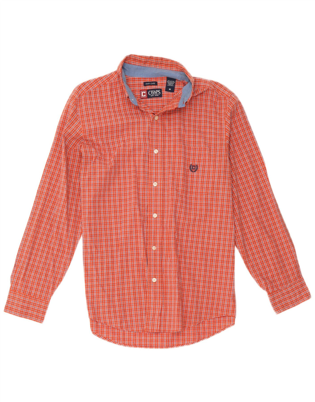 Camisa Chaps Hombre Algodón Cuadros Rojo Mediano