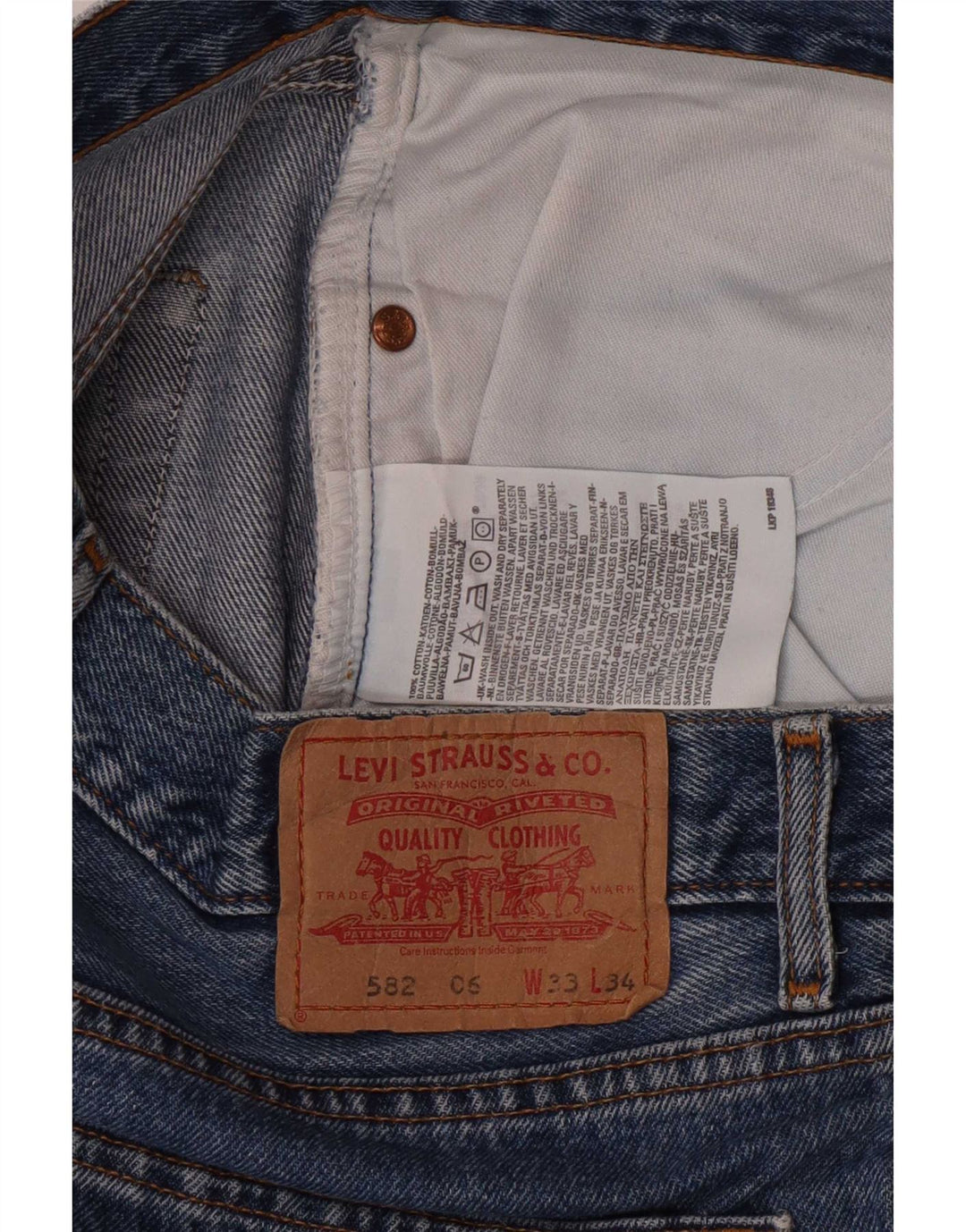 Levi's Hombre 582 Vaqueros Rectos W33 L28 Algodón Azul
