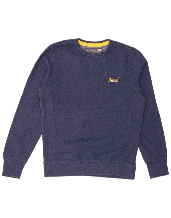 Superdry Hombre Sudadera Jumper Large Azul Algodón