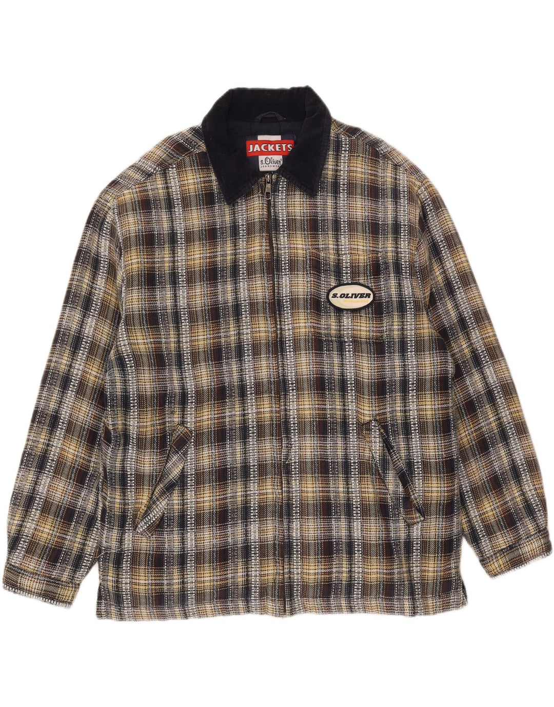 S.Oliver Chaqueta Bomber para Hombre UK 40 Grande Algodón a Cuadros Multicolor
