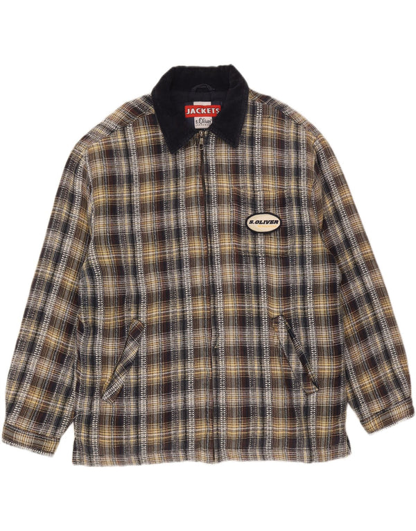 S.Oliver Chaqueta Bomber para Hombre UK 40 Grande Algodón a Cuadros Multicolor