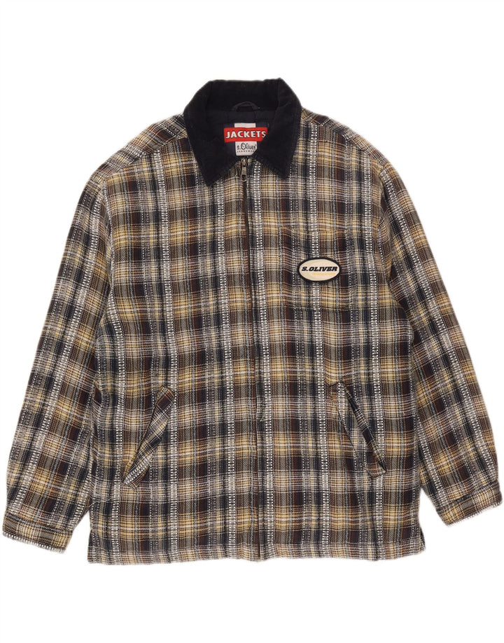 S.Oliver Chaqueta Bomber para Hombre UK 40 Grande Algodón a Cuadros Multicolor