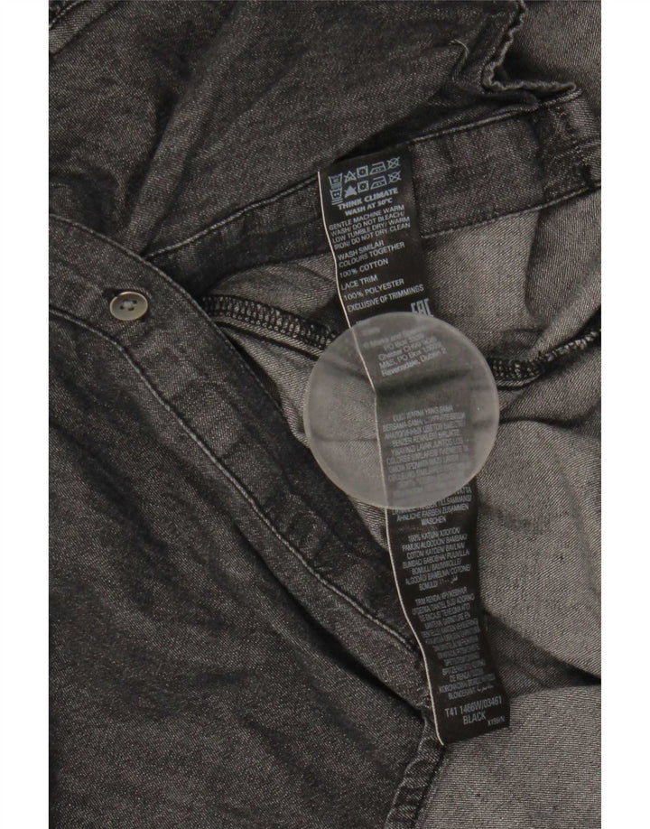Marks & Spencer Camisa vaquera para mujer UK 40 Mediana Algodón a rayas negras