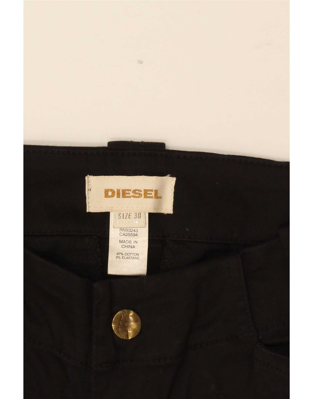 Pantalones Diesel Mujer Slim Cargo W30 L35 Algodón Negro