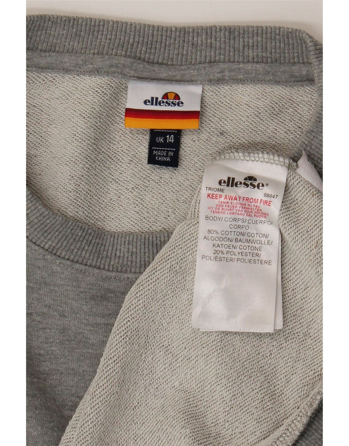Ellesse - Sudadera gráfica para mujer, talla 40, algodón gris grande