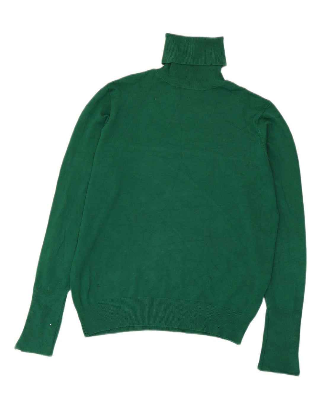 Zara - Jersey con cuello vuelto para mujer, talla 40, viscosa verde medio