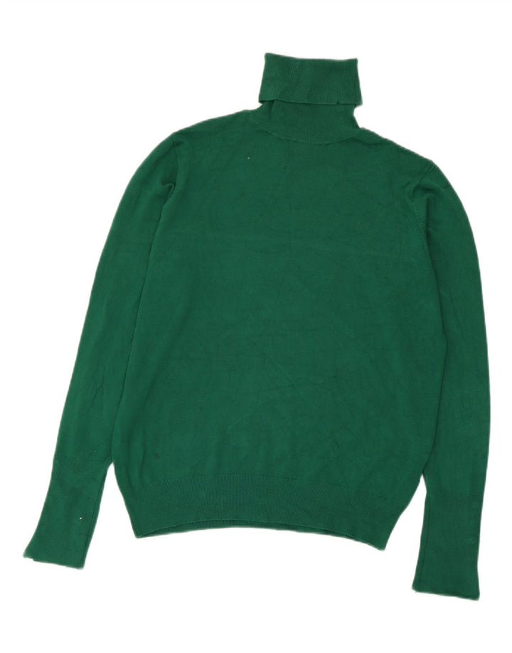 Zara - Jersey con cuello vuelto para mujer, talla 40, viscosa verde medio