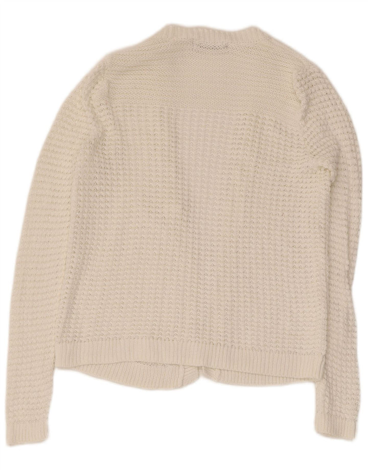 Marks & Spencer Suéter tipo cárdigan abierto para mujer UK 8 Small Blanco