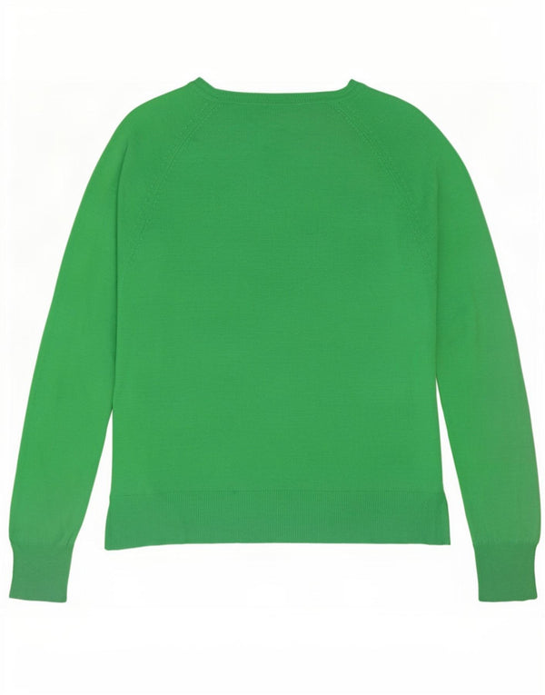 Zara - Jersey con cuello barco para mujer, talla 10, viscosa verde pequeña