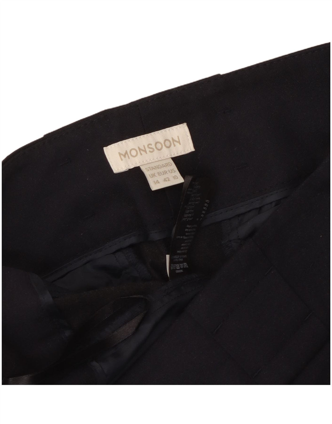 MONSOON Pantalones casuales de ajuste estándar para mujer UK 40 Large W36 L30 Azul marino