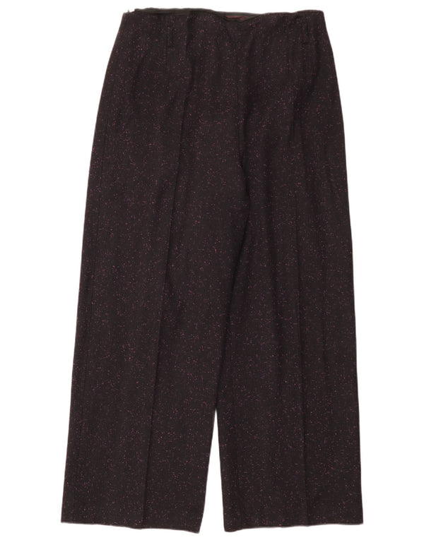 Jaeger Pantalones de traje de cintura alta para mujer UK 46 Large W36 L29 Black Moteado