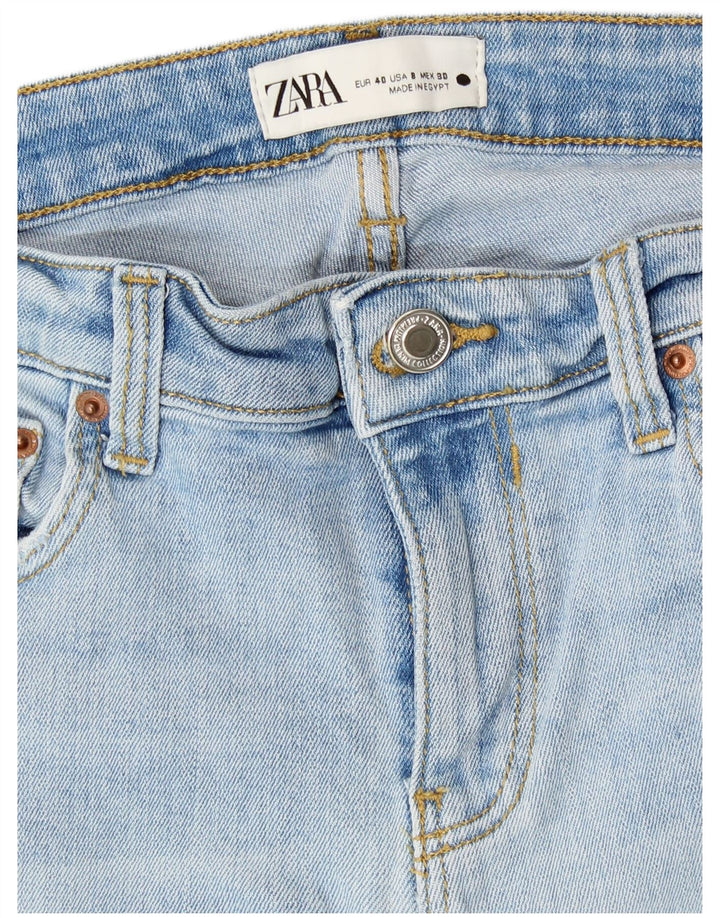 Zara Jeans recortados desgastados para mujer EU 40 Medium W30 L25 Algodón azul