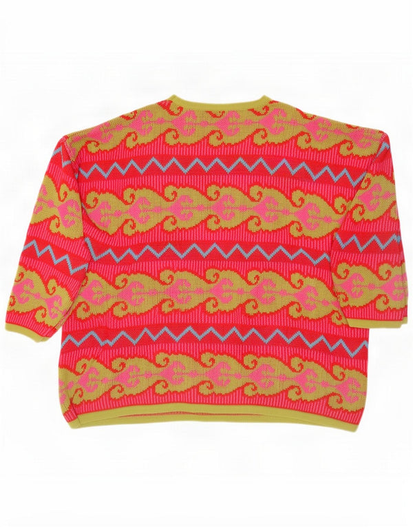 Suéter tipo jersey con cuello barco para mujer Oilily UK 20 2XL Red Paisley