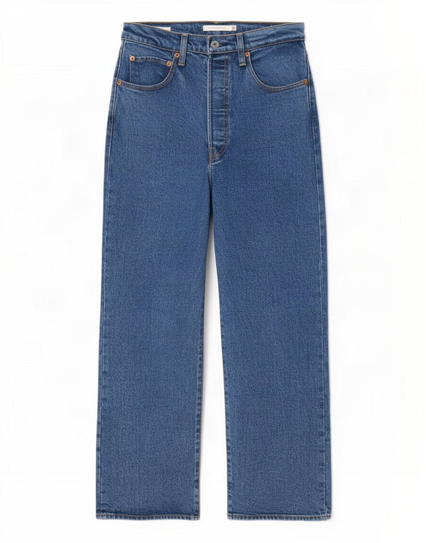 Vaqueros Levi's Mujer Ribcage Rectos W30 L27 Algodón Azul