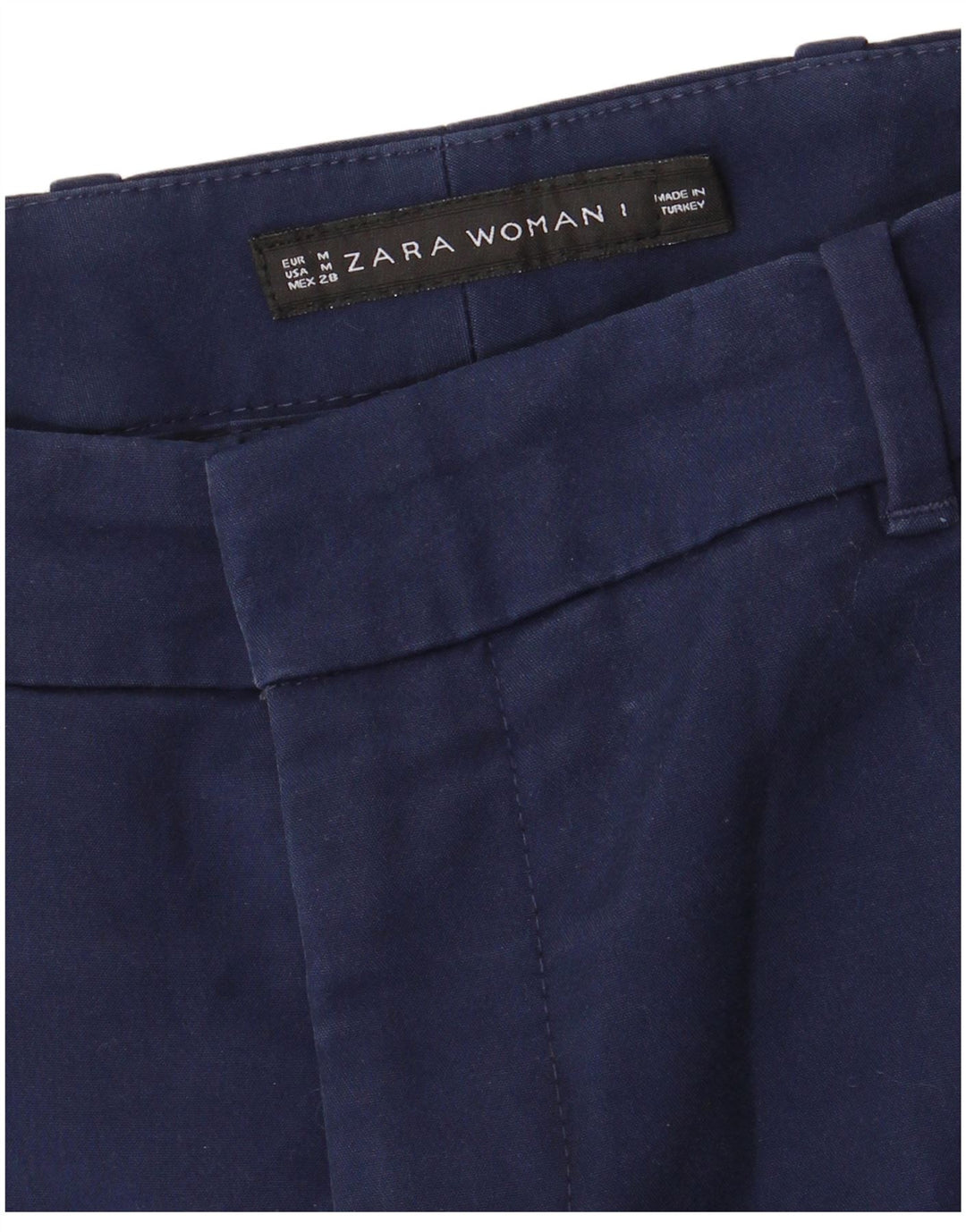 Zara Mujer Pantalón Chino Slim Medium W28 L28 Azul Marino