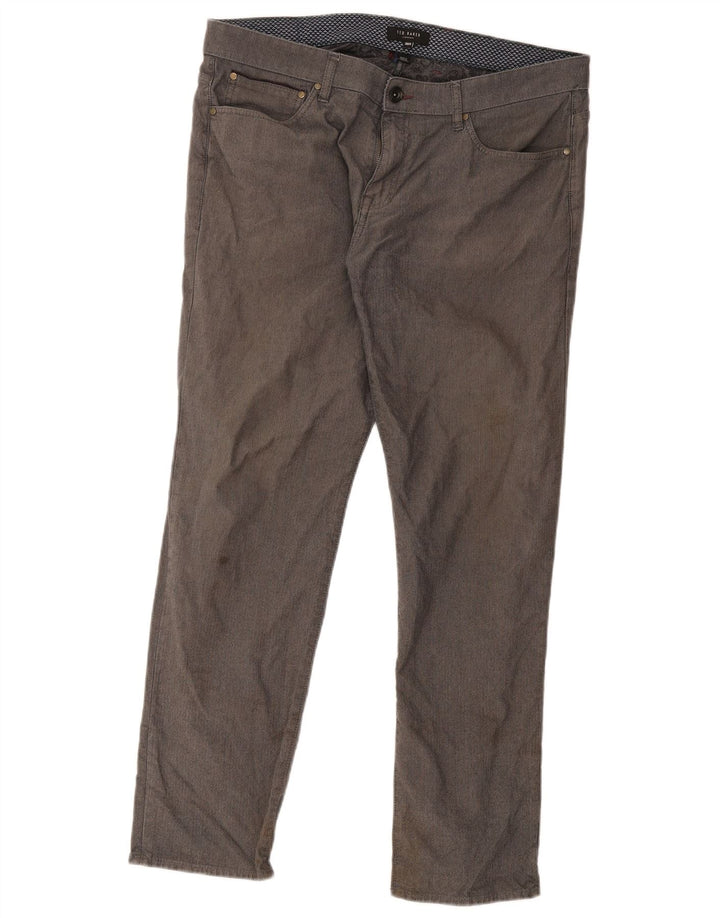 Ted Baker Pantalones informales rectos para hombre W36 L30 Gris