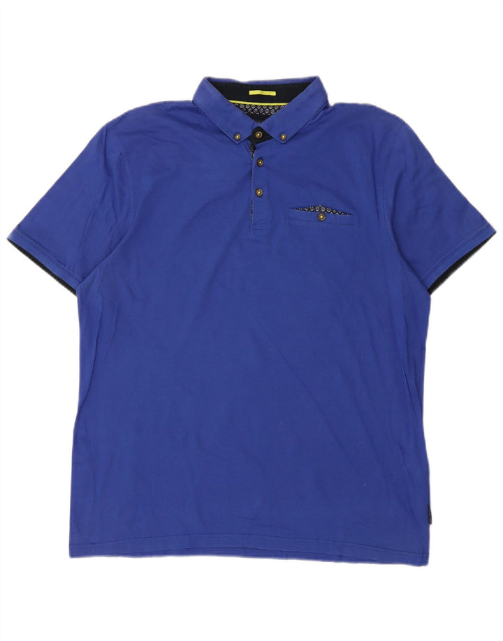 TED BAKER Polo para hombre Talla 5 XL Algodón azul