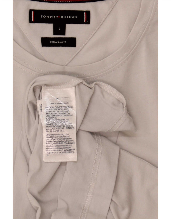 Tommy Hilfiger Camiseta extra delgada para hombre Top grande de algodón blanco