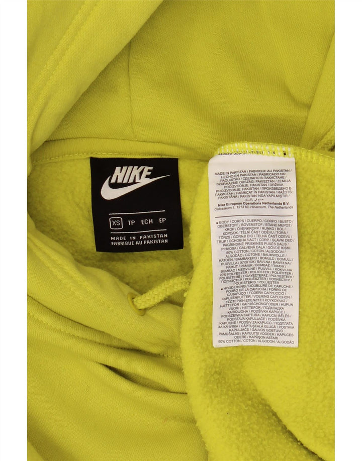 NIKE Jersey con capucha extragrande para mujer UK 6 XS Algodón amarillo