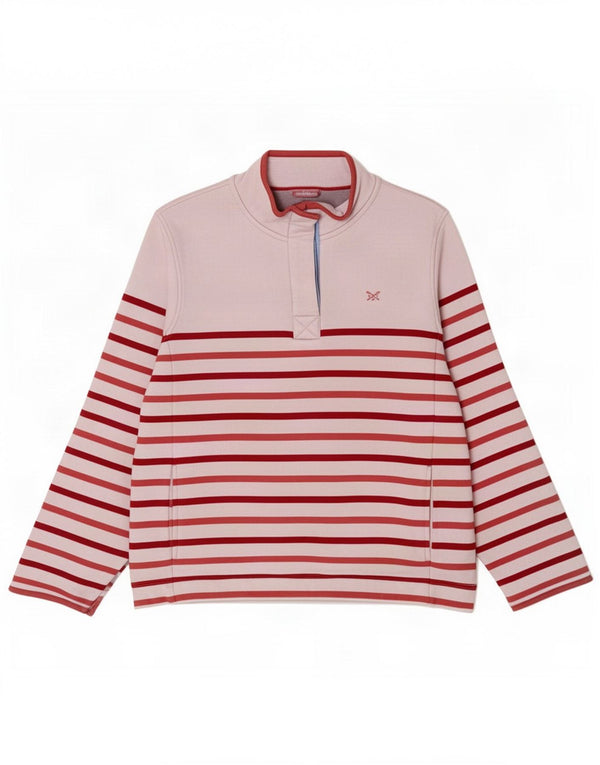 Crew Clothing Sudadera con cuello y botones para mujer Jersey UK 46 Grande Rosa Rayas
