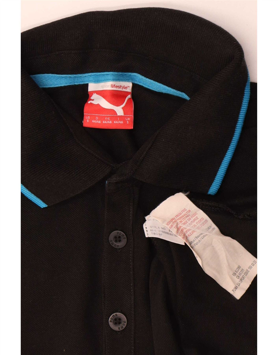 Polo Puma Hombre Pequeño Algodón Negro