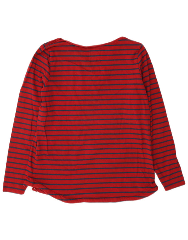 Camiseta de mujer Fat Face de manga larga UK 44 Grande de algodón a rayas rojas