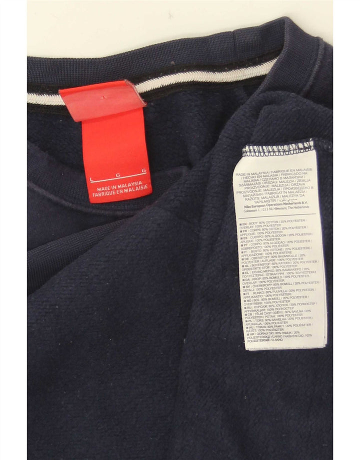 Nike - Sudadera tipo jersey para hombre, talla grande, color azul marino, algodón