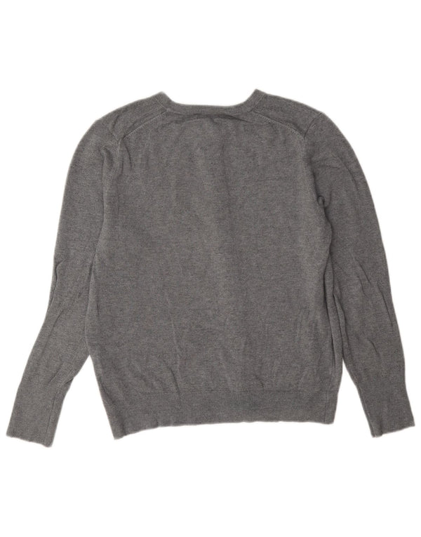 Zara Mujer Cárdigan Suéter UK 44 Grande Gris Viscosa Clásico