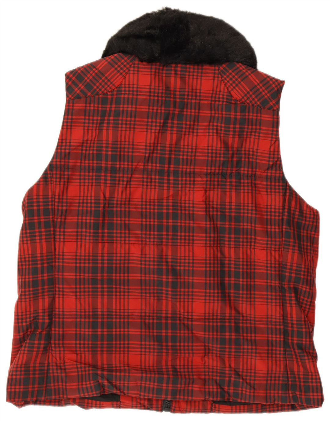 RALPH LAUREN Chaleco para mujer UK 18 XL Poliéster a cuadros rojos