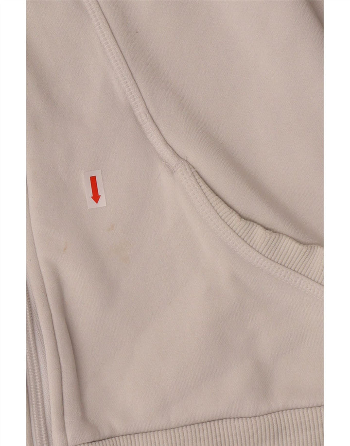 PUMA Sudadera con capucha y cremallera para mujer UK 10 Small White