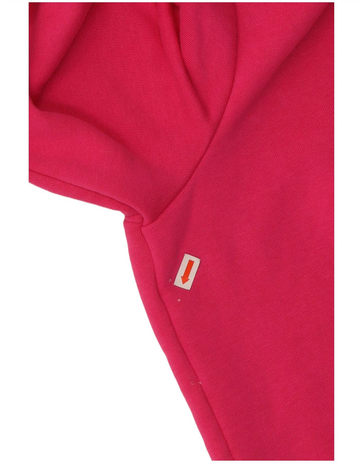 ADIDAS Sudadera con capucha y cremallera gráfica para mujer Reino Unido 16/18 Grande Algodón rosa