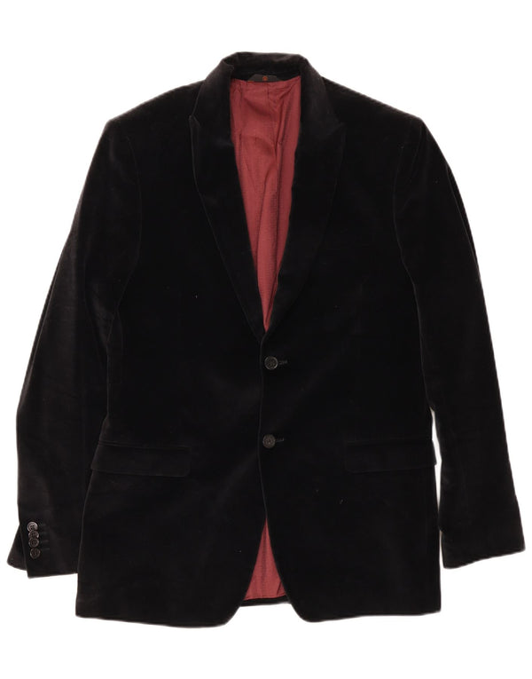 Conbipel Mens Studio 2 Botones Terciopelo Blazer Chaqueta IT 52 Grande Algodón Negro