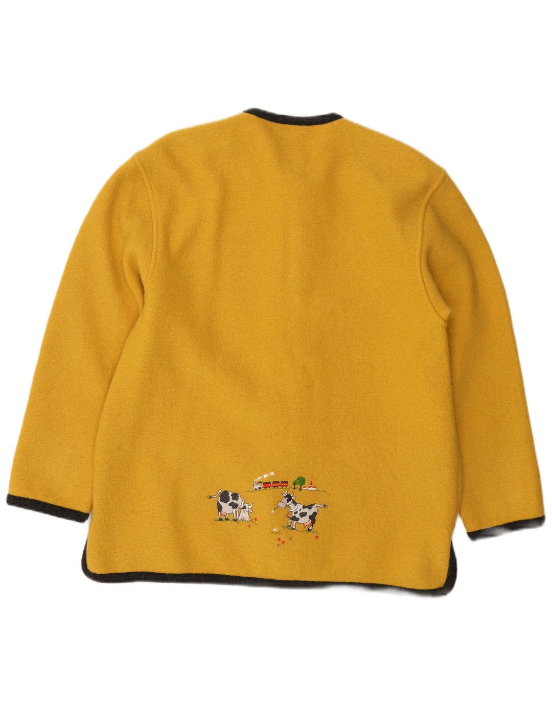 GEIGER Suéter Cárdigan para Mujer EU 42 Grande Amarillo Lana Nueva